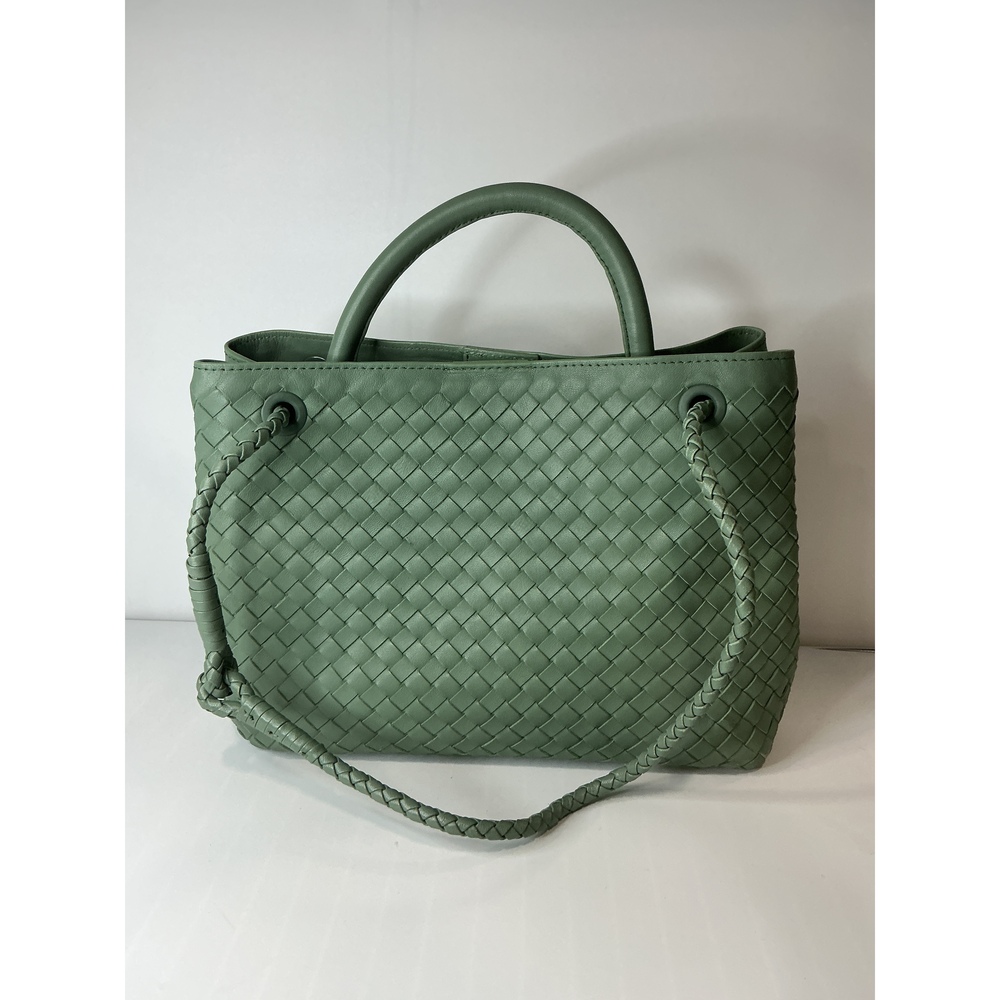 Italian Leather Handwoven Satchel - Picture 2 of 3